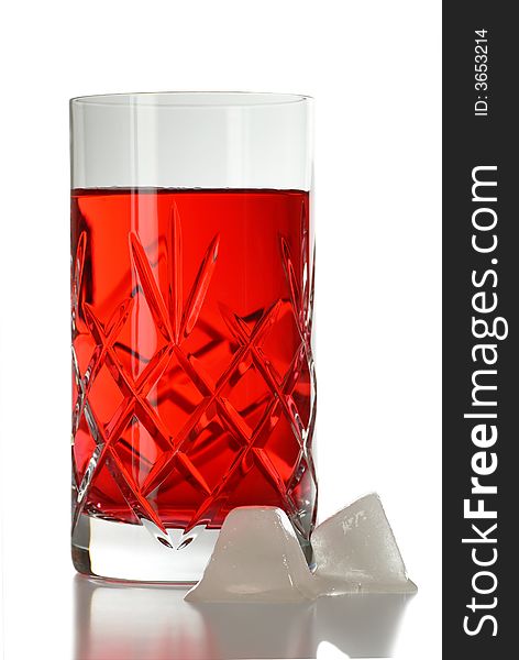 Beautifull glass with red soda isolated on white background. Beautifull glass with red soda isolated on white background