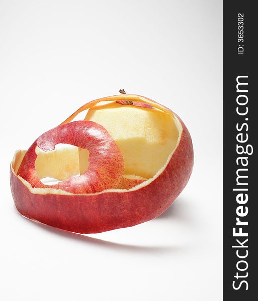 Sweet red  appleon the neutral background