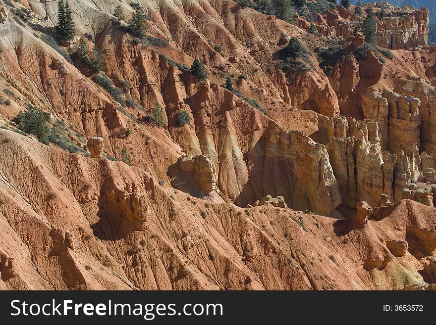 Closeup view of Bryce Canyon National Park, Utah