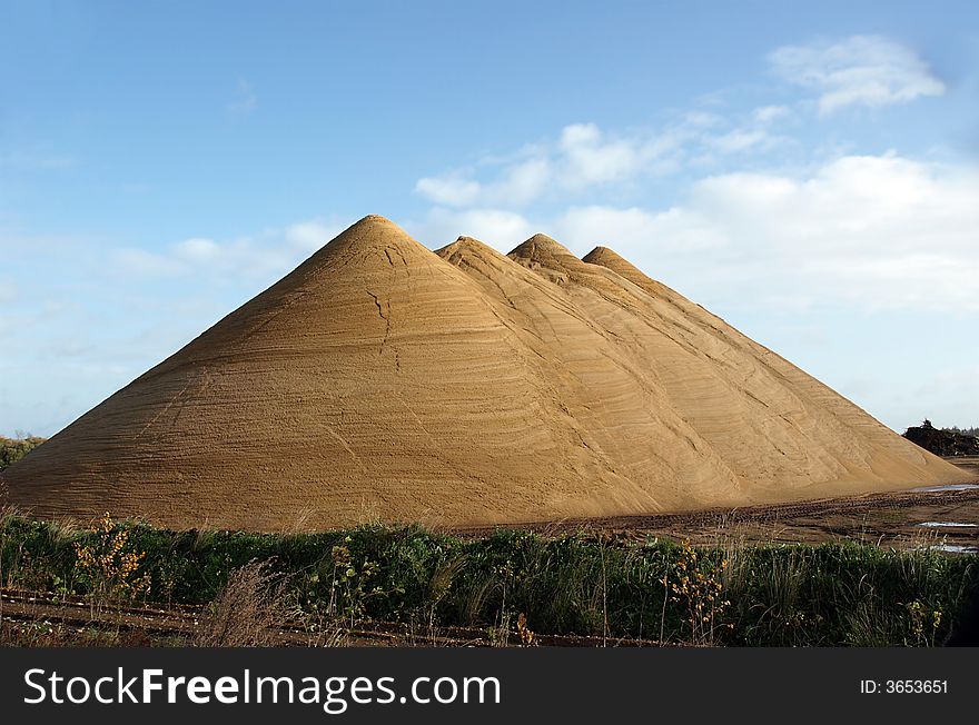 The Four Pyramids Nice looking, huge gravel heaps found in the middle of Jutland, Denmark