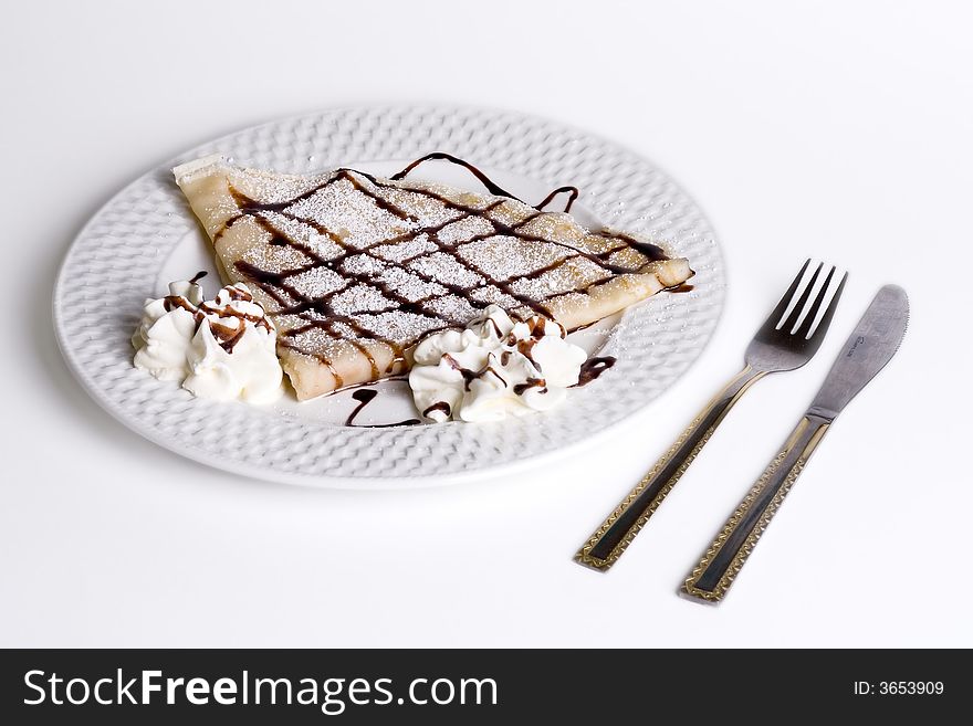 Pancake With Chocolate And Cream