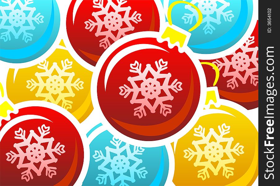 Decorative background from red, blue and yellow christmas balls. Decorative background from red, blue and yellow christmas balls.