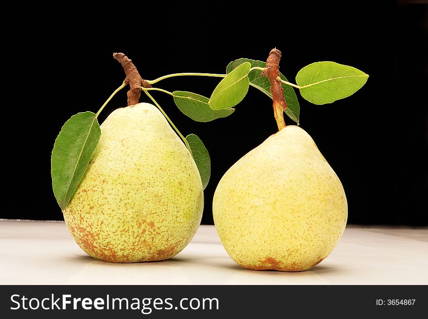 Pear on a black background
