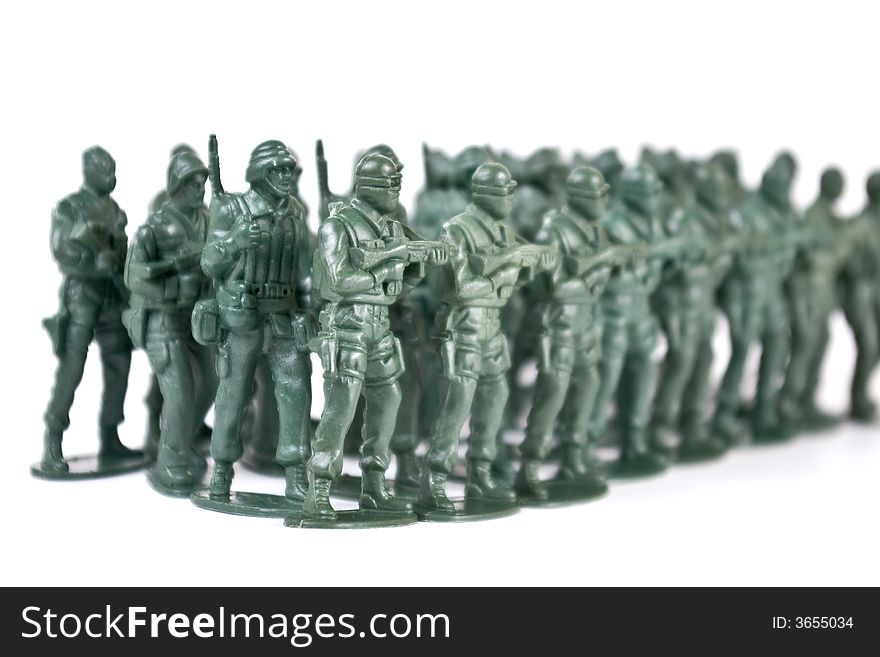 Toy soldier on white background