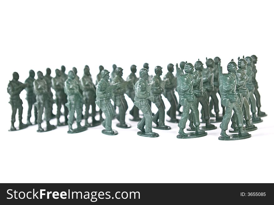Toy soldier on white background