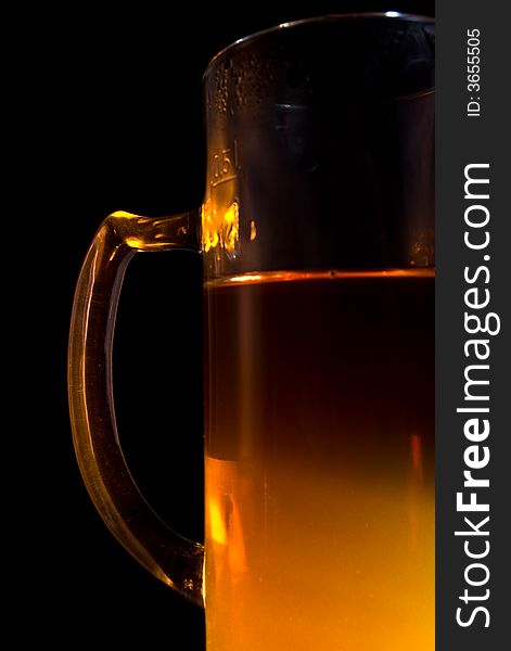Cup of tea on black background