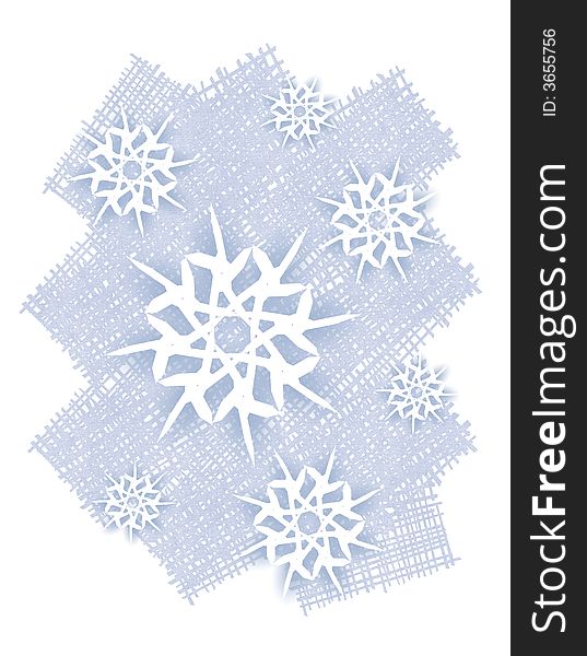 A clip art background illustration featuring a rustic blue background decorated with snowflakes. A clip art background illustration featuring a rustic blue background decorated with snowflakes