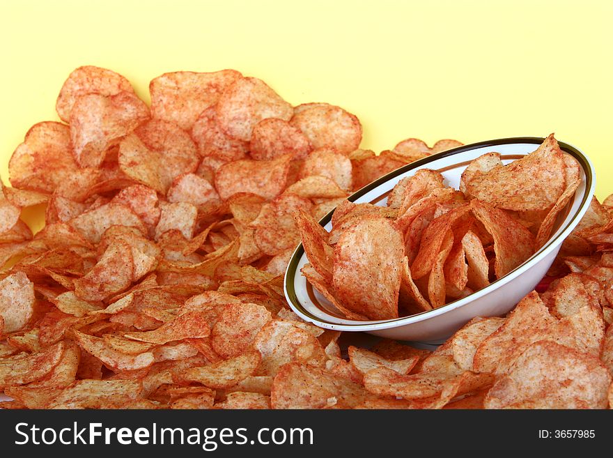 Spicy Potato Chip In A Bowl