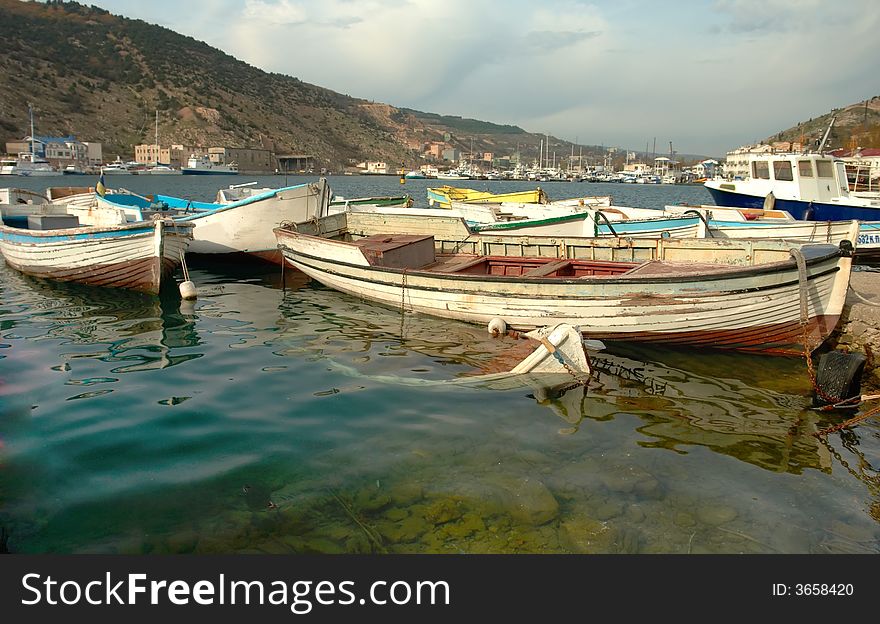 Fishing boats in Balaklave. Black sea. Fishing boats in Balaklave. Black sea