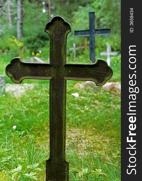 Old graveyard in a forest on an Estonian island. Old graveyard in a forest on an Estonian island