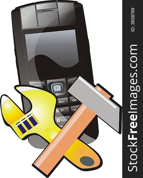 Icon on a theme of repair of cellular telephones