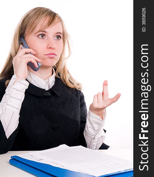 Young female student on phone