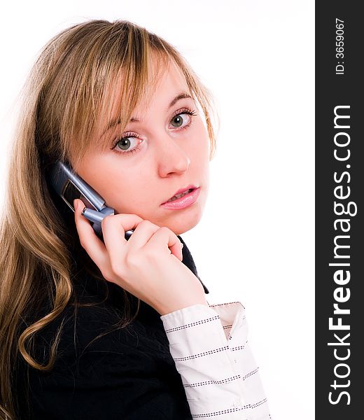 Female student with mobile phone