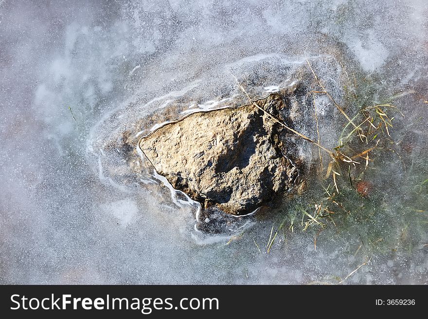 Macro close up of rock and ice detail