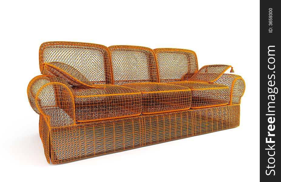 Classical sofa Conceptual 3d render