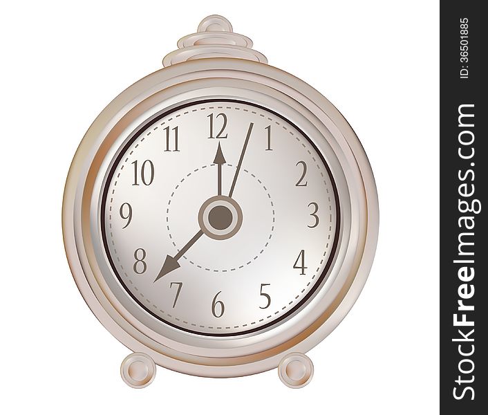 Isolated old clock. Clip-art, Illustration.