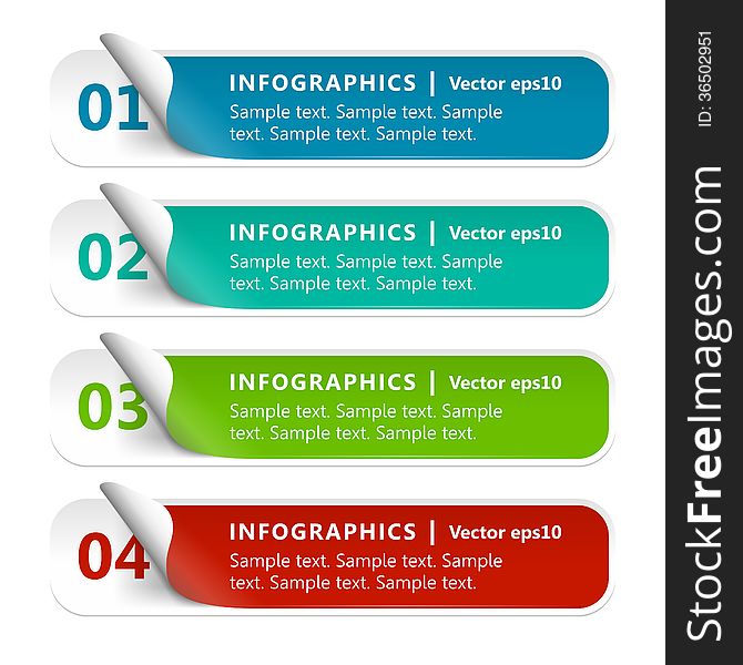 Numbered Paper Infographics on white