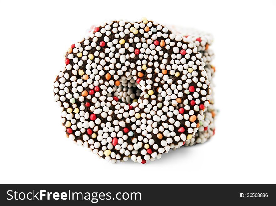 Chocolate cookies, cookies on a white background, chocolate dessert