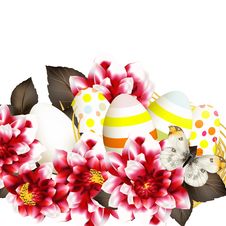 Easter Vector Background With Eggs And Flowers Stock Images Easter Vector Background With Eggs And Flowers Stock Images