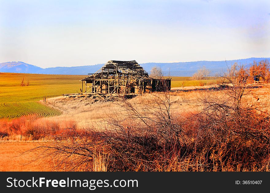 Deteriorating Barn on Farm Land