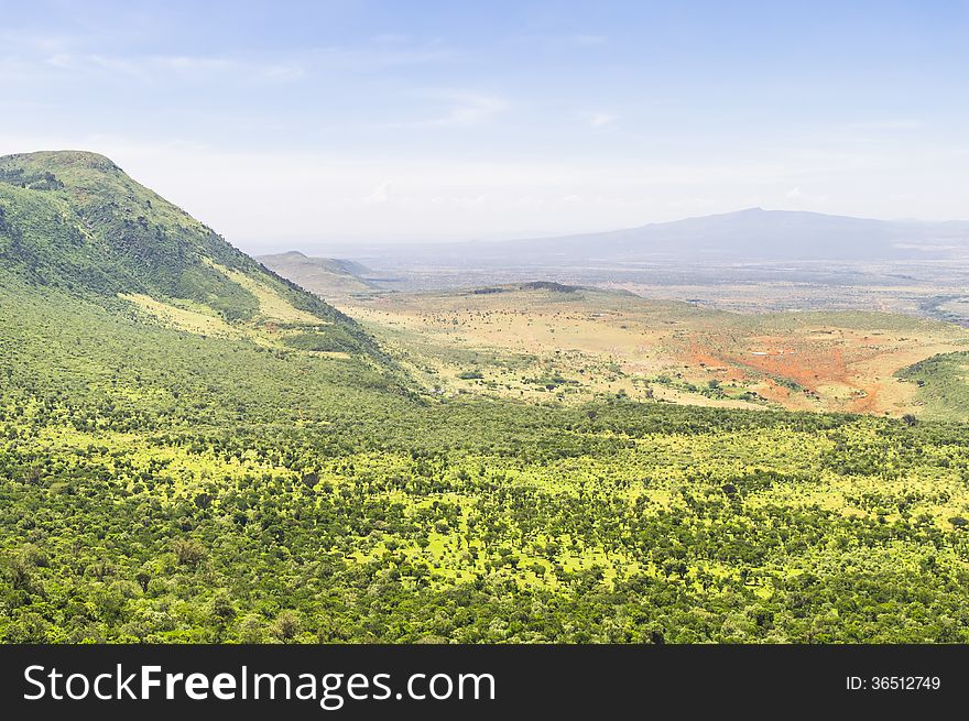 View of the great African ditch in Kenya. View of the great African ditch in Kenya