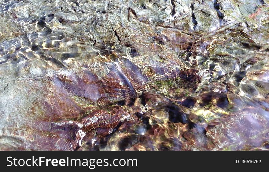 Water Running Over Rock Background