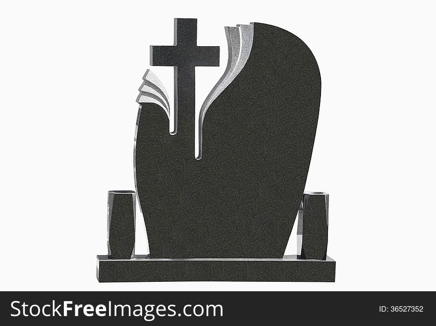 Tombstone isolated on a black background that can add a text. Tombstone isolated on a black background that can add a text