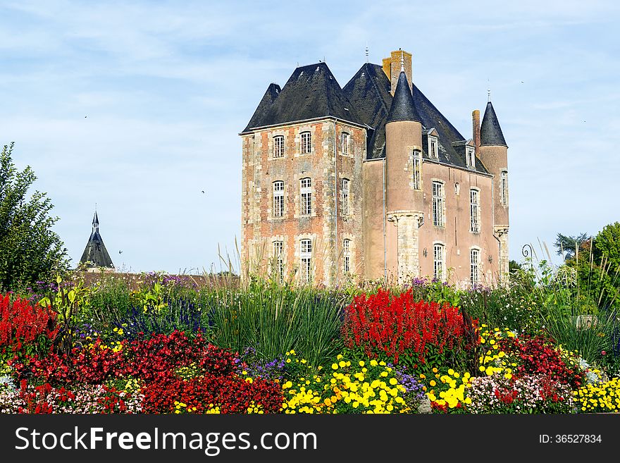 Picturesque castle in the Loire Valley in France