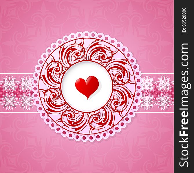 St. Valentines day greeting card template. EPS-10. St. Valentines day greeting card template. EPS-10