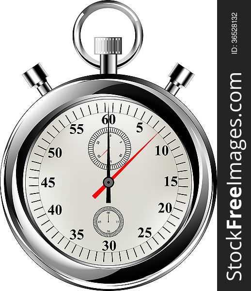 Vector stop watch, realistic illustration eps8. Vector stop watch, realistic illustration eps8