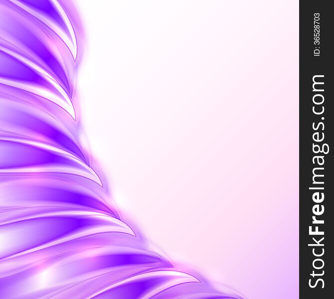 Violet abstract shining glossy wave vector background