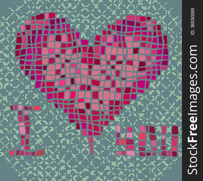 Valentines composition of the heart. Vector illustration.