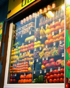 Show-window Of A Vegetable Stall Royalty Free Stock Photography