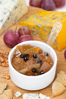 Apple Jam To Soft Cheeses, Close-up Stock Images
