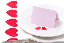 Card For Congratulation On A Plate For Valentine S Day Royalty Free Stock Photo Card For Congratulation On A Plate For Valentine S Day Royalty Free Stock Photo