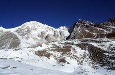 Footprints In The Snow, The Mountains, The Route Through The Stock Images Footprints In The Snow, The Mountains, The Route Through The Stock Images