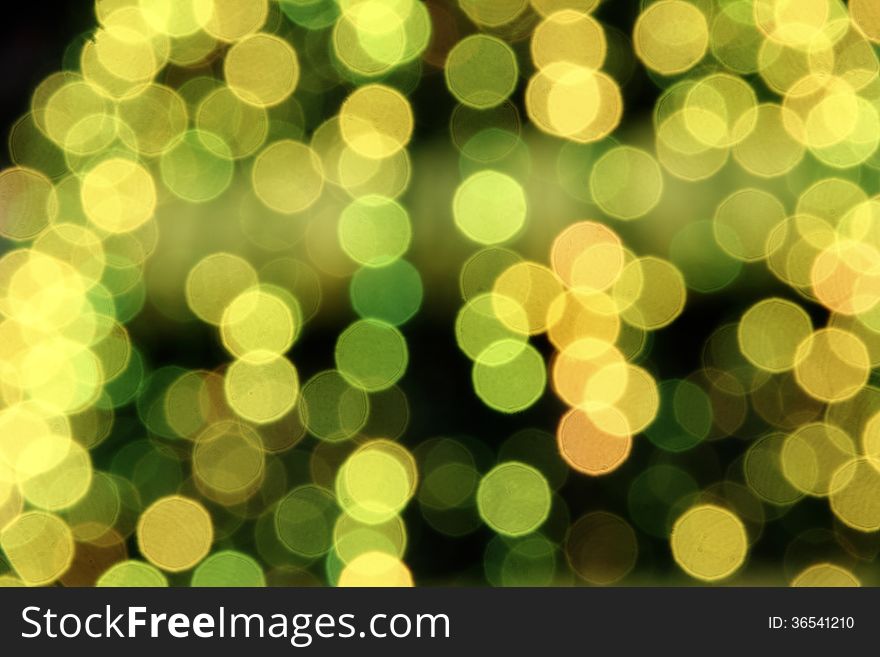 Christmas tree with blurry lights