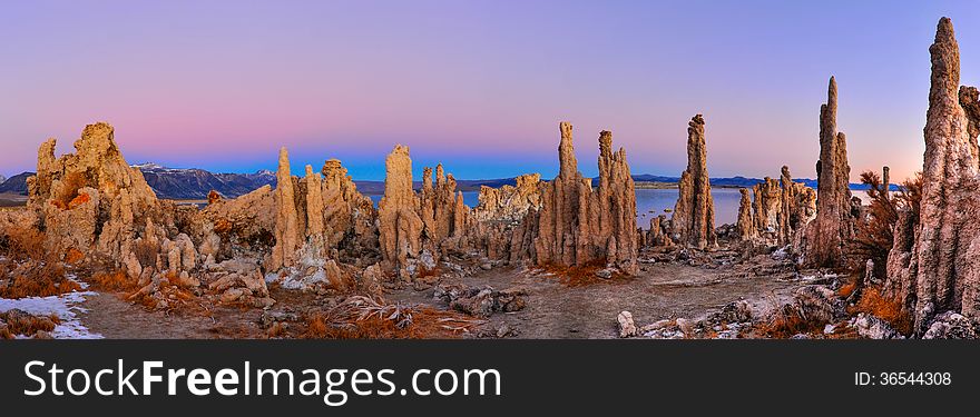 Mono Lake tufa formations at sunrise