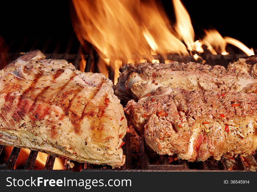 Grilled beef  Steak  and rib steak