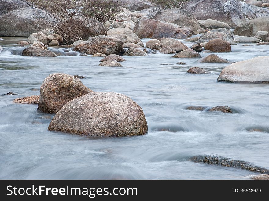 Beautiful river flow over the stone. Beautiful river flow over the stone