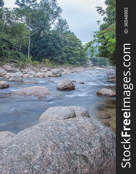 Beautiful river flow over the stone. Beautiful river flow over the stone