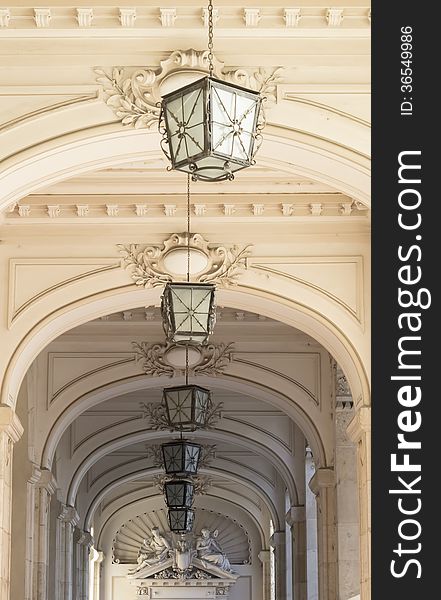 The entrance hall of National Museum of Romanian History. The entrance hall of National Museum of Romanian History