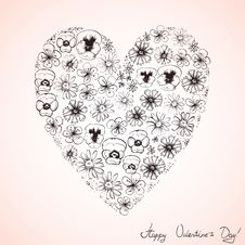Heart Of Wildflowers Royalty Free Stock Photos Heart Of Wildflowers Royalty Free Stock Photos