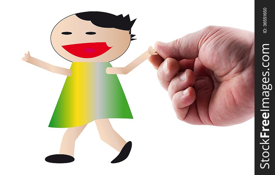Child behaves parent on a white background for the handle. Child behaves parent on a white background for the handle