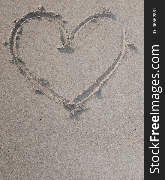 Love Heart on the beach. Love Heart on the beach