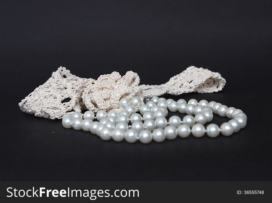 String of pearls with lace