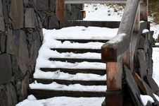 Stairs Covered By Snow Stock Photos Stairs Covered By Snow Stock Photos