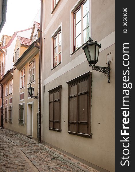 Small street in the center of Riga, Latvia. Small street in the center of Riga, Latvia.