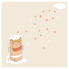 Card For With Cute Cupids Royalty Free Stock Images
