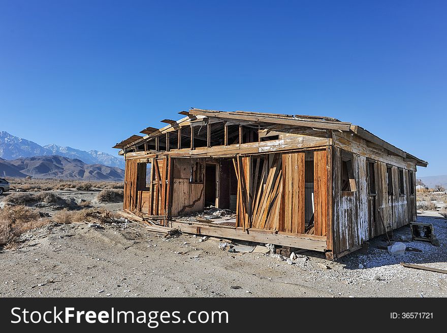 Exterior of an old abandoned wooden home